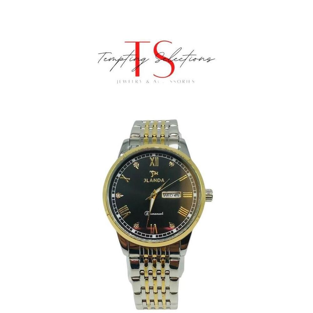 Stainless Steel Gold And Black Watch